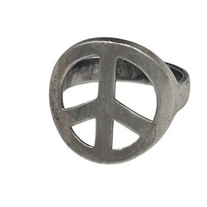 Coach 925 Peace sign Chunky Ring Sterling size 8.25